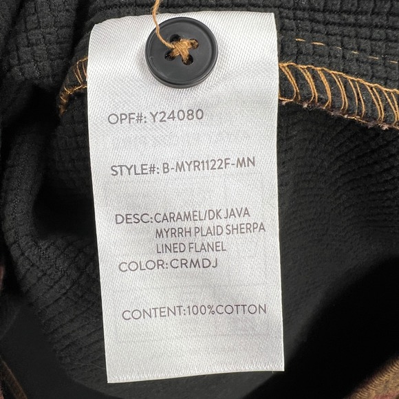 Nomad Plaid Fleece Lined Flannel Shirt Caramel Brown Size Medium New - Picture 5 of 6